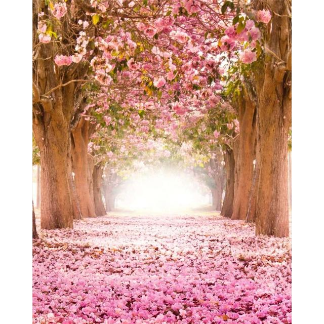 40x50 см краска по номерам розовое дерево пейзаж DIY картина по номерам вишни ручная роспись уникальный подарок домашний декор