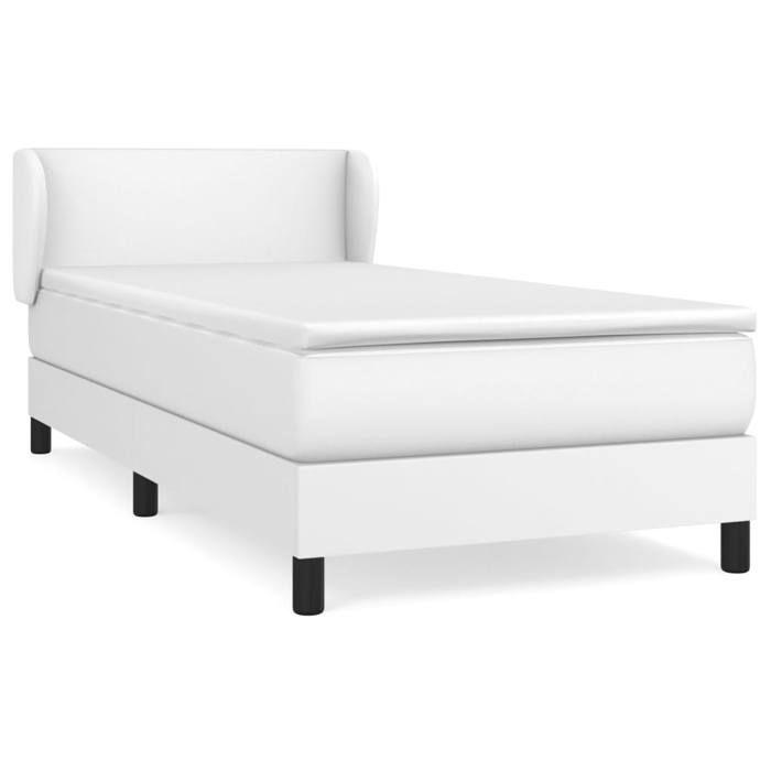Maison Exclusive - Sommier à lattes de lit avec matelas Blanc 80x200 cm Similicuir