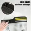 1-10Pcs Tricolor LED Sensor Headlamp Built-in Battery USB Rechargeable Head Flashlight Outdoor Camping Fishing Emergency Lamp