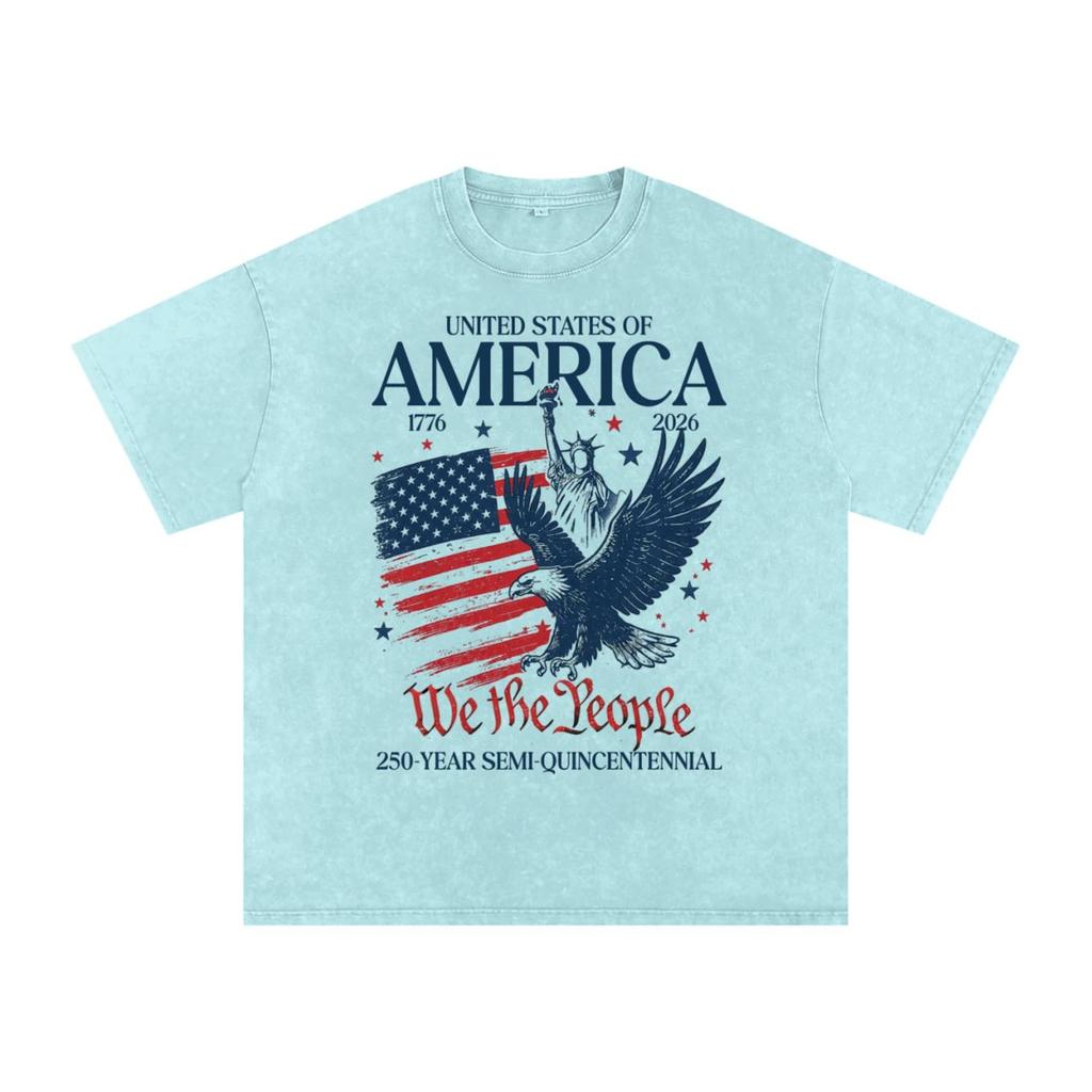 America 250 Washed Oversized Cotton T-Shirt and kids shirt