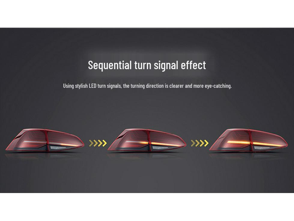 Светодиодный задний фонарь Volkswagen Golf 7/7.5 с динамическим указателем поворота и дневным ходовым огнем