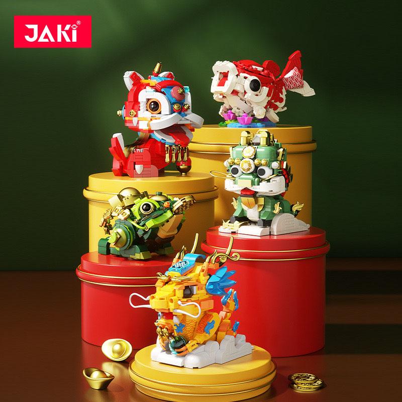 Jaki Building Blocks National Trend Toys Nine-Tailed Fox Zodiac Model Assembly Ornaments Children'S Educational Toys Gifts