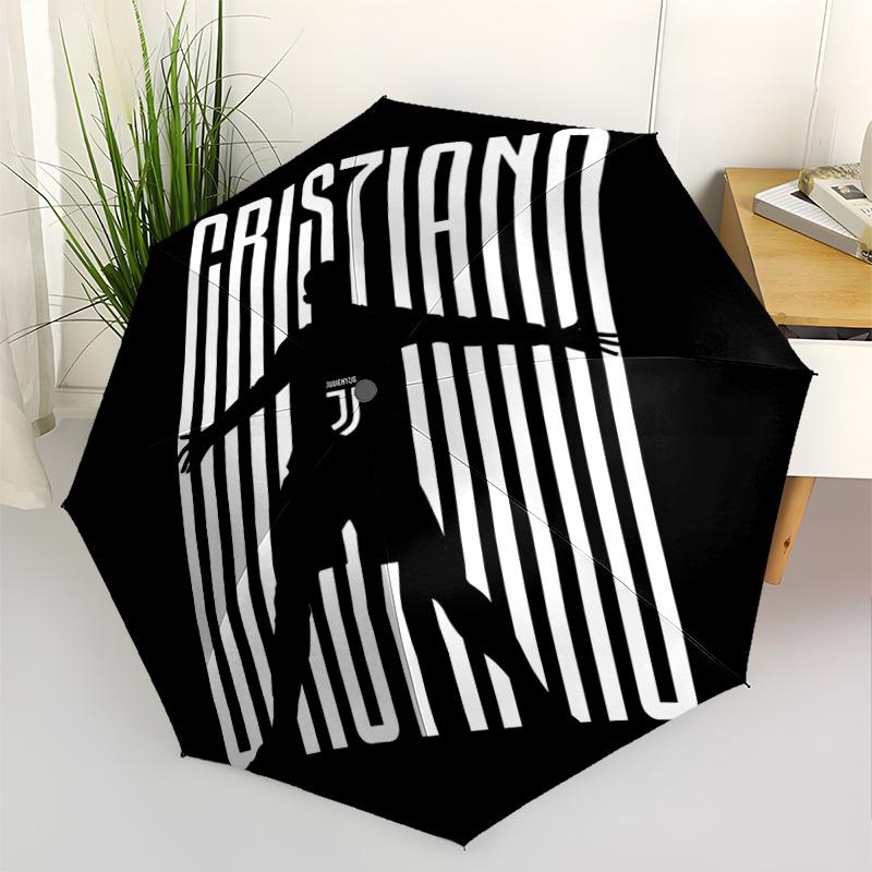 Ronaldo's Iconic Number Seven Outdoor Automatic Umbrella Compact & Durable 8-Rib Design Foldable Design for Women/Men Elegant Women's Umbrella