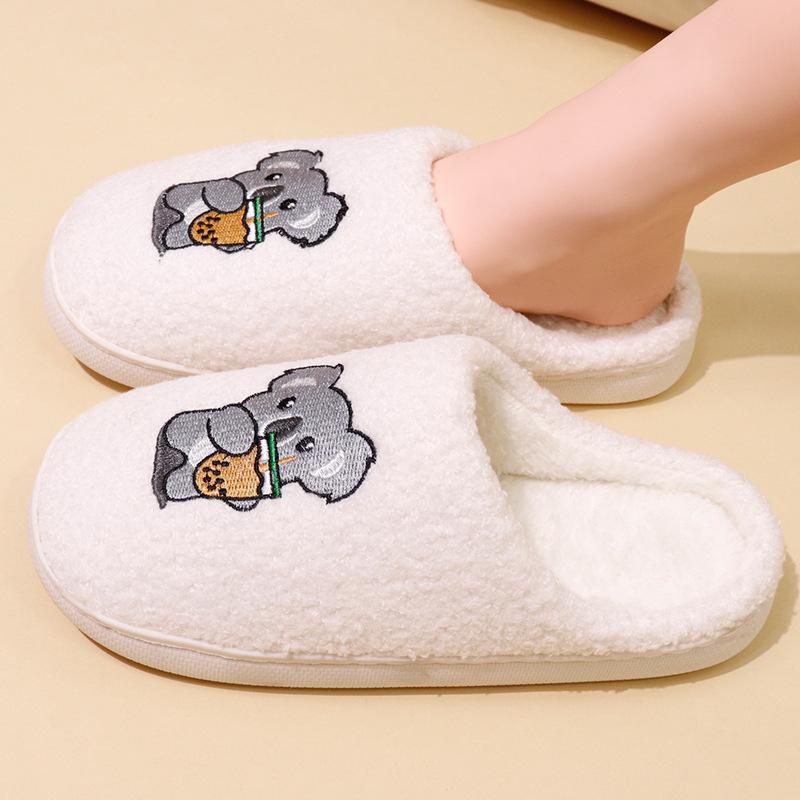 Cute Soft Cute Three-dimensional Cartoon Cotton Slippers Women's Autumn and Winter Warm Indoor Non-slip Home Floor Slippers