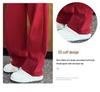 High-Waisted Red Wide-Leg Dance Pants: Fashionable, Thickened, Floor-Length, Loose Fit, Versatile, and Slimming for Women