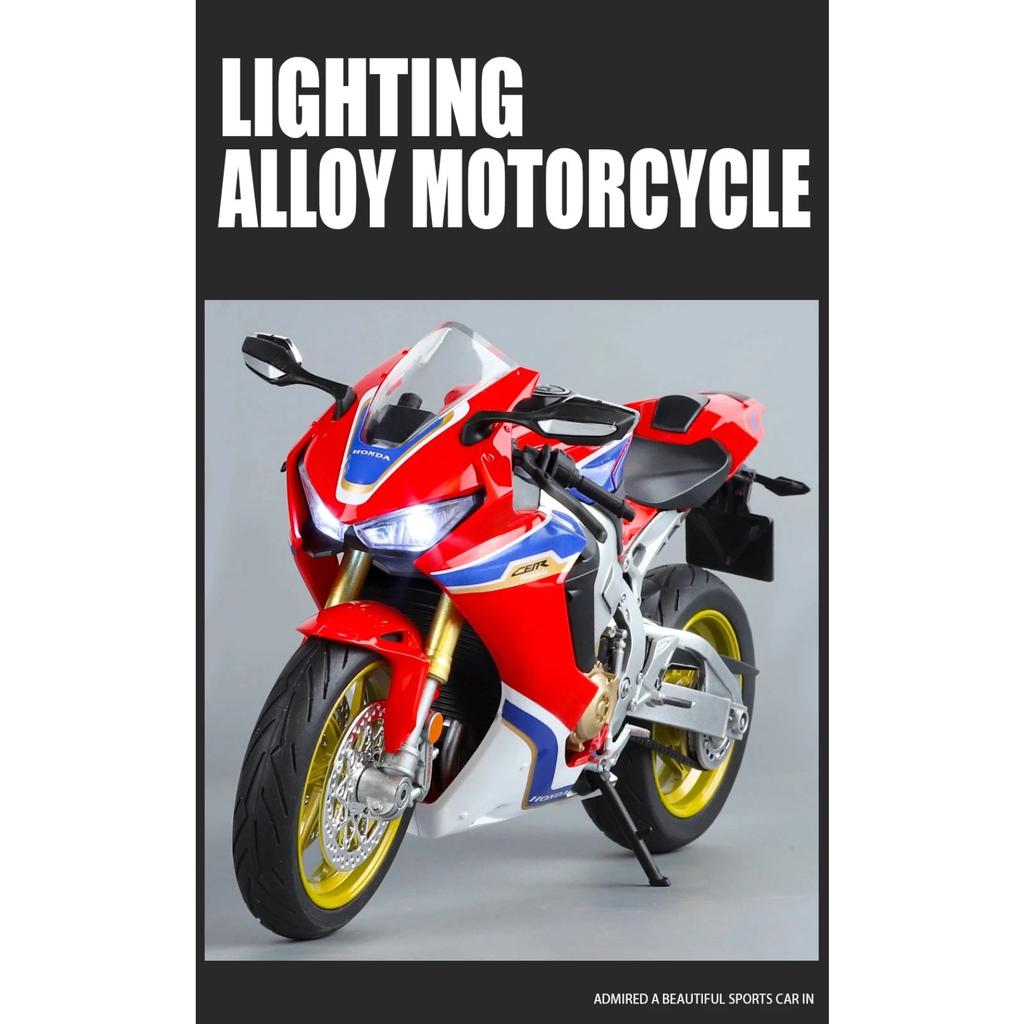 New 1/9 Honda CBR1000RR Alloy Die Cast Motorcycle Model Vehicle Collection Sound and Light Off Road Autocycle Toys Car