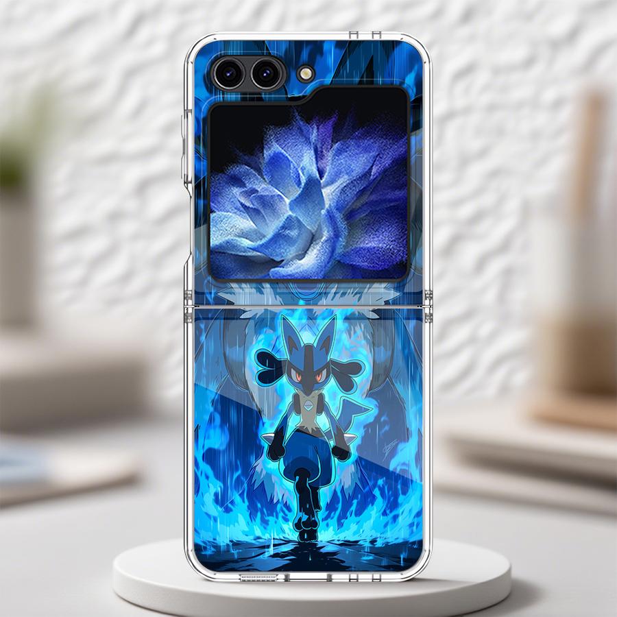 Transparent Soft Phone Cover Case for Samsung Galaxy ZFlip3 ZFlip6 ZFlip4 ZFlip7 ZFlip5 Z Flip 7 6 5 4 3 Cute Pikachu Pokemon