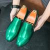 Luxury Designer Men's Pointed Candy Color Shiny Patent Leather Flats Shoes Male Wedding Casual Loafers Formal Dress Footwear