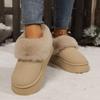 Мода 2024 года, мягкие меховые зимние ботинки без застежек, модный новый стиль, удобные повседневные плюшевые теплые женские ботильоны на толстой подошве