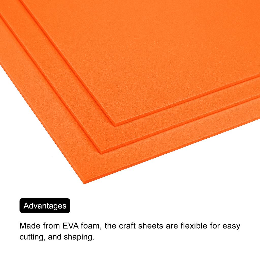 EVA Foam Sheets Orange 9.8 Inch X 9.8 Inch 3/5/7/10mm Thick Crafts Foam Sheets for Costumes, Arts and Crafts Projects
