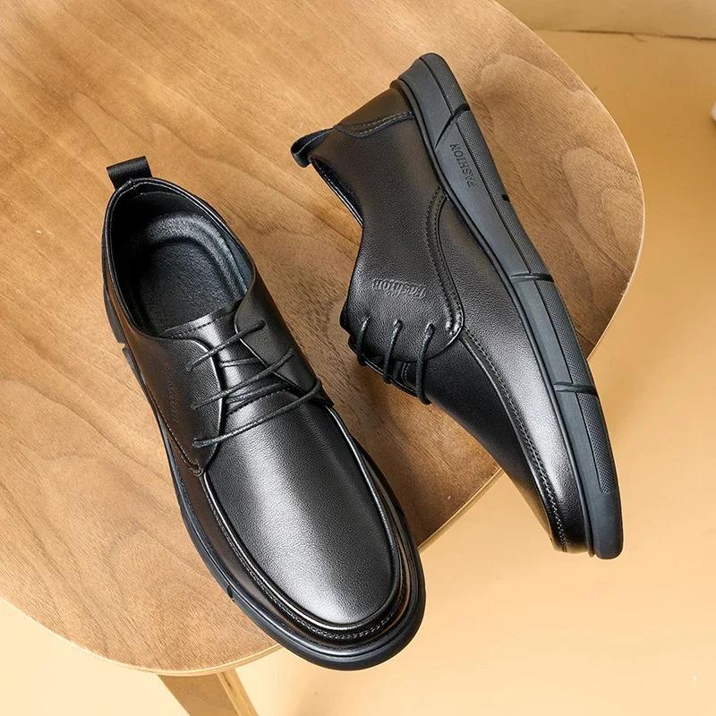 Модные новые мужские офисные деловые туфли с износостойкой подошвой, мокасины, высококачественная обувь из натуральной кожи для мужчин