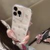 Абстрактный чехол для мобильного телефона с кошкой Кит и вишней для Iphone17Promax, блестящий, Apple 15Plus, эпоксидный 14, прозрачный