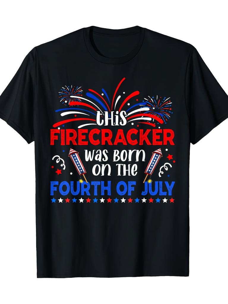 Men & Women' Retro Fireworks & Firecrackers unisex T-Shirt - Fourth of July Gift Suitable for Gifts, Birthdays, Outdoor Activities, Round Neck Casual