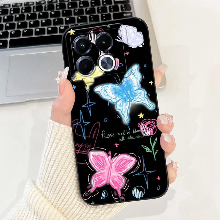 For Infinix Note 40 5G X6852 Phone Case Silicone Soft Back Cover For Infinix Note40 X6851 Bumper Dragon Cat Flower Butterfly Bag