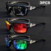 3 шт ретро мужские поляризованные спортивные солнцезащитные очки прочная оправа из поликарбоната линзы TAC для пешего туризма рыбалки мотоспорта