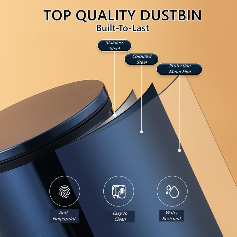 Бытовое мусорное ведро большой вместимости 6 л/8 л/12 л, автоматическое плавное закрывание, мусорное ведро из нержавеющей стали, минималистичный дизайн