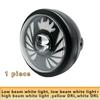 1PCS 5.75" Round LED Vintage Motorcycle & E-Bike Front Headlight, White Hi/Lo Beam Projector, White/Amber DRL Driving Lamp, High Brightness 12V-36V