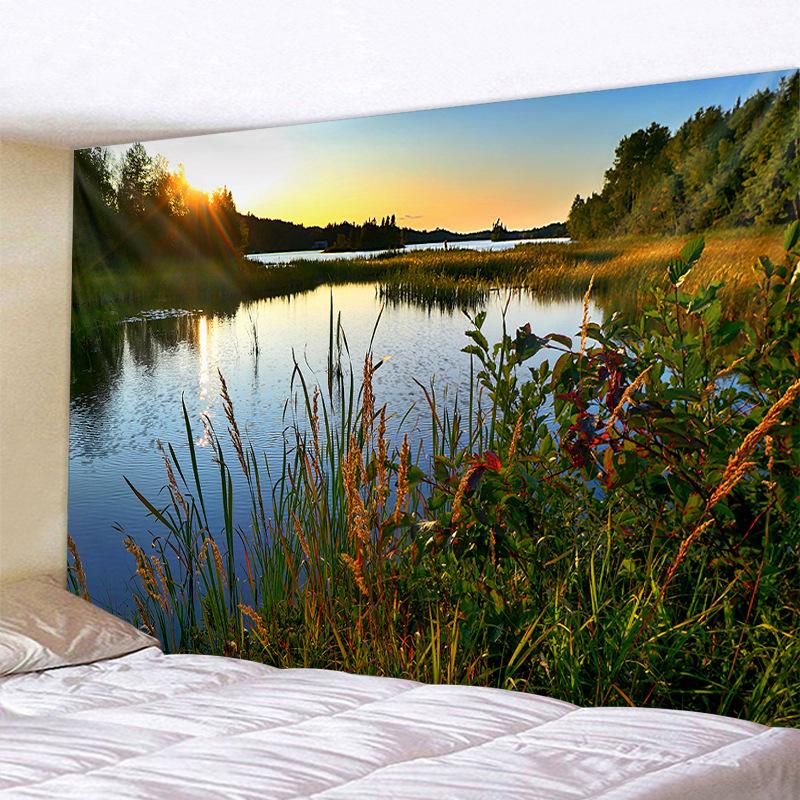 Природный Пейзаж Гобелен Красивый Тропический Лес Настенный Гобелен Хиппи Спальня Гостиная Колледж Общежитие Украшения Дома