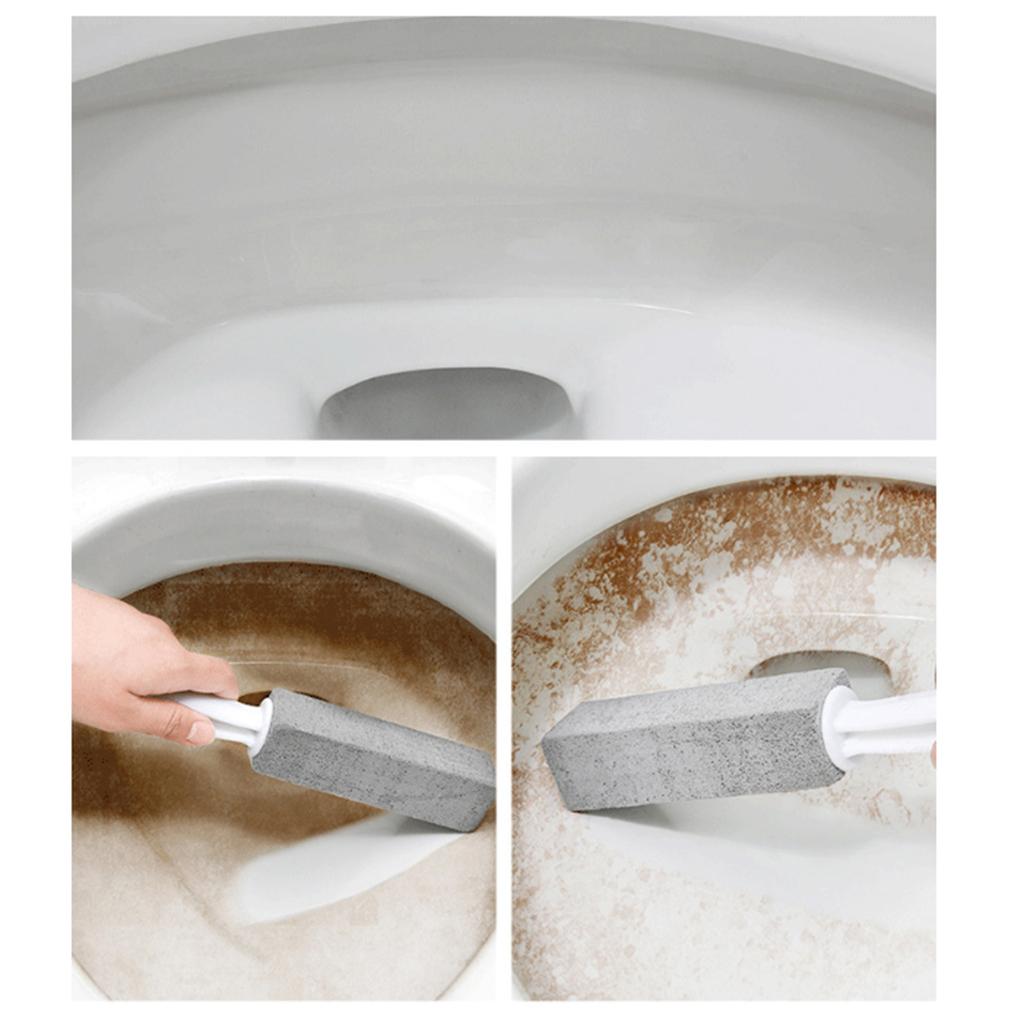 2Pcs Pumice Stone Toilet Cleaner with Handle Household Removes Rust Limescale Hard Water Stains for Toilets Washbasins