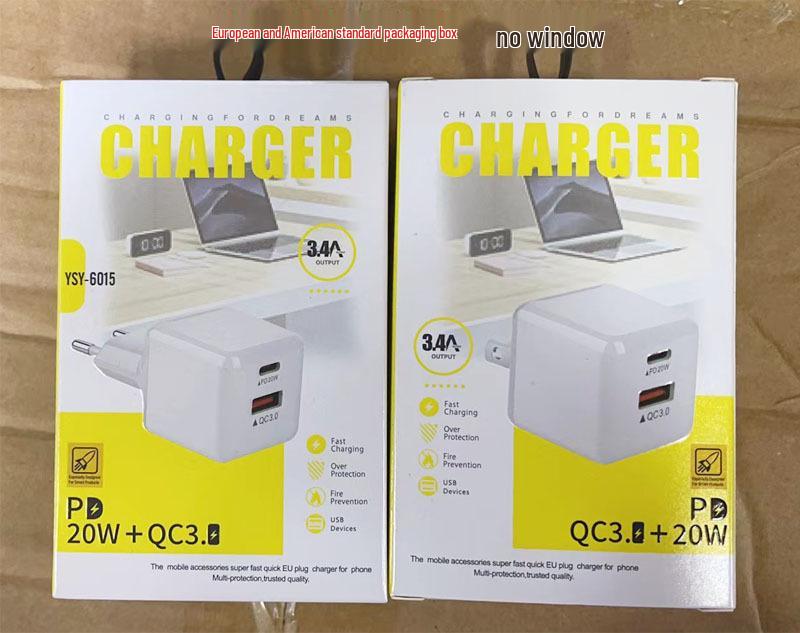 Компактное быстрое зарядное устройство Ice Cube PD20W+QC3.0 с разъемами A+C, стандартами UK/EU/US и совместимостью с TYPE-C