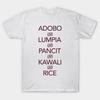 Женская футболка Адобо Лумпия Пансит Кавали И Рис Пинойская Еда Футболка Принт Харадзюку Кавайная Футболка Летняя С Коротким Рукавом Женская Футболка Топ