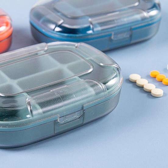 Portable Travel Pill Case 6 Grids Tablet Storage Container Moisture-proof Pill Organizer Clear View Large Capacity Small Pill Box