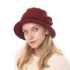 Women's Knitted Women's Rabbit Proof Wool Pot Hat Autumn Winter Thickened Warm Keeping Mother's Hat Flower