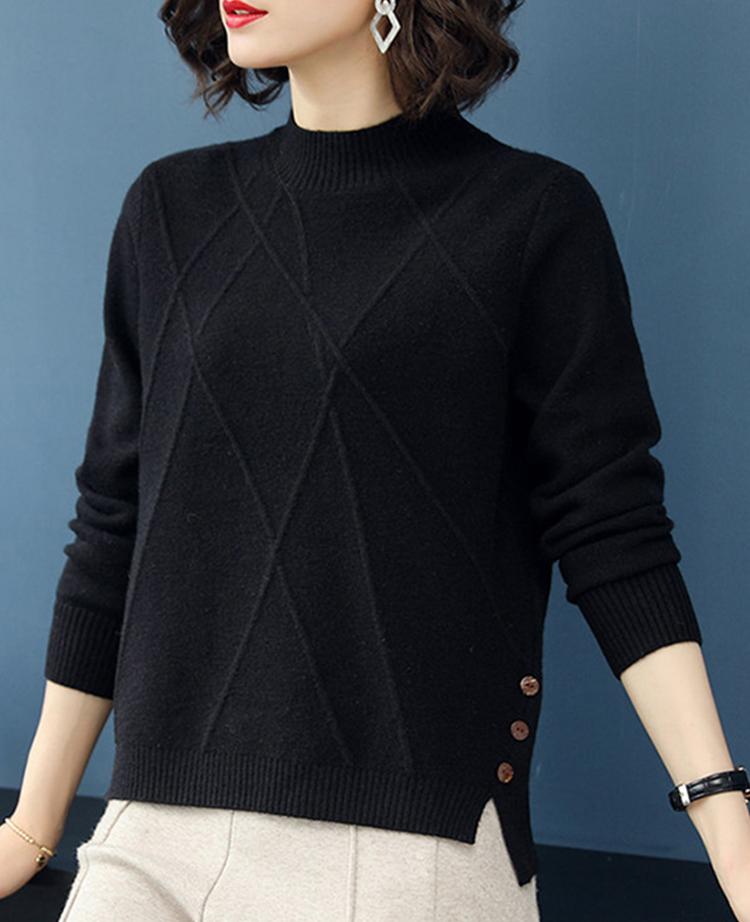 Свитер с высоким воротником, женский осенне-зимний пуловер с длинными рукавами, женский вязаный топ, джемпер, женский трикотаж