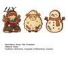 Decorative Christmas Tree Set Wooden Ornaments, Vintage Colorful Desktop Decoration, Rustic Holiday Wood Figurines Reindeer for with Pine Cones