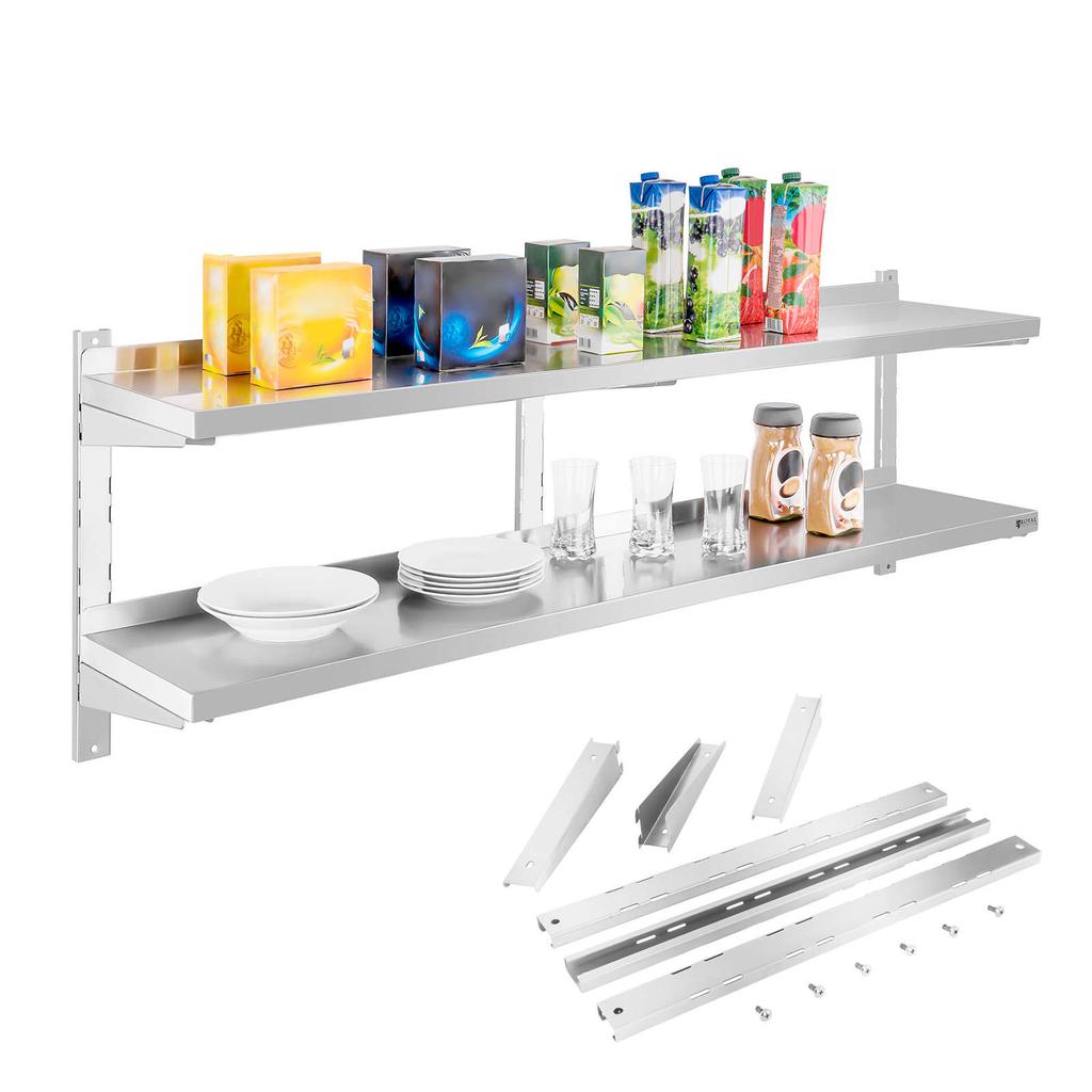 Double Steel Wall Shelf With Adjustment