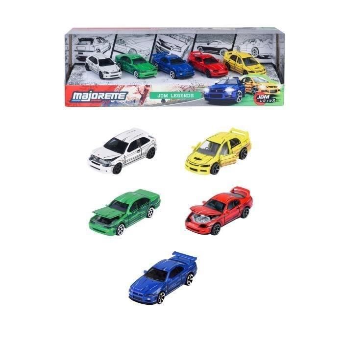Coffret Cadeau 5 Véhicules JDM Legends - MAJORETTE - Voitures japonaises iconiques - 2 exclusifs - Échelle 1/64 - Des 3 ans