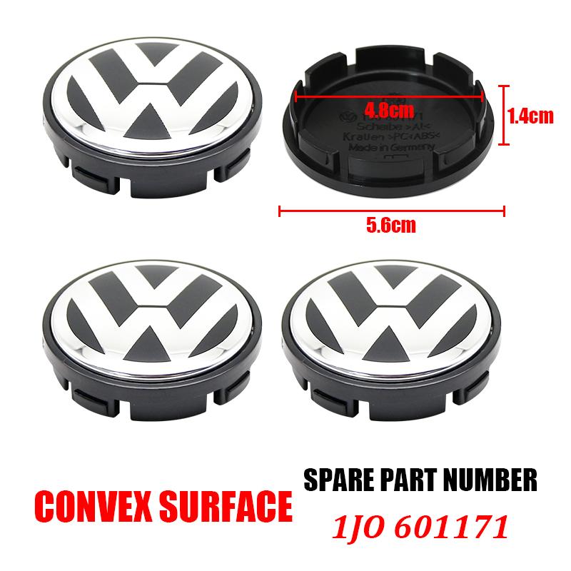 hijk1 4pcs VW Wheel Center Hub Caps 56mm 65mm 70mm Wheel Cover For Touran Golf 4 5 6 7 Polo Passat B5 B6 B7 CC 3D Premium Plus Pro Kit