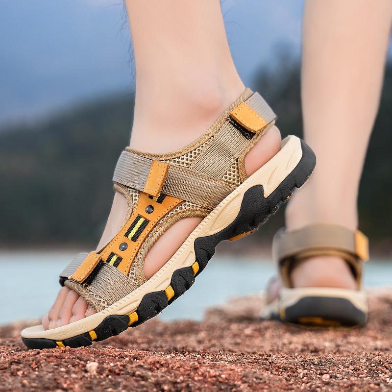 Мода Мода Лето Мужские Сандалии Дизайнерская Пляжная Обувь Мужские Уличные Шлепанцы Спортивные Дышащие Лоферы Роскошная Обувь на Плоской Подошве