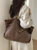 Женская универсальная сумка-тоут в стиле ретро 2025: Большая вместимость, дизайн с расслабленными плечами для колледжа и поездок на работу