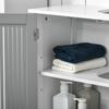 Modern Under Sink Cabinet with 2 Doors, Bathroom Vanity Unit, Pedestal Under Sink Design, Storage Cupboard with Adjustable Shelves, Grey