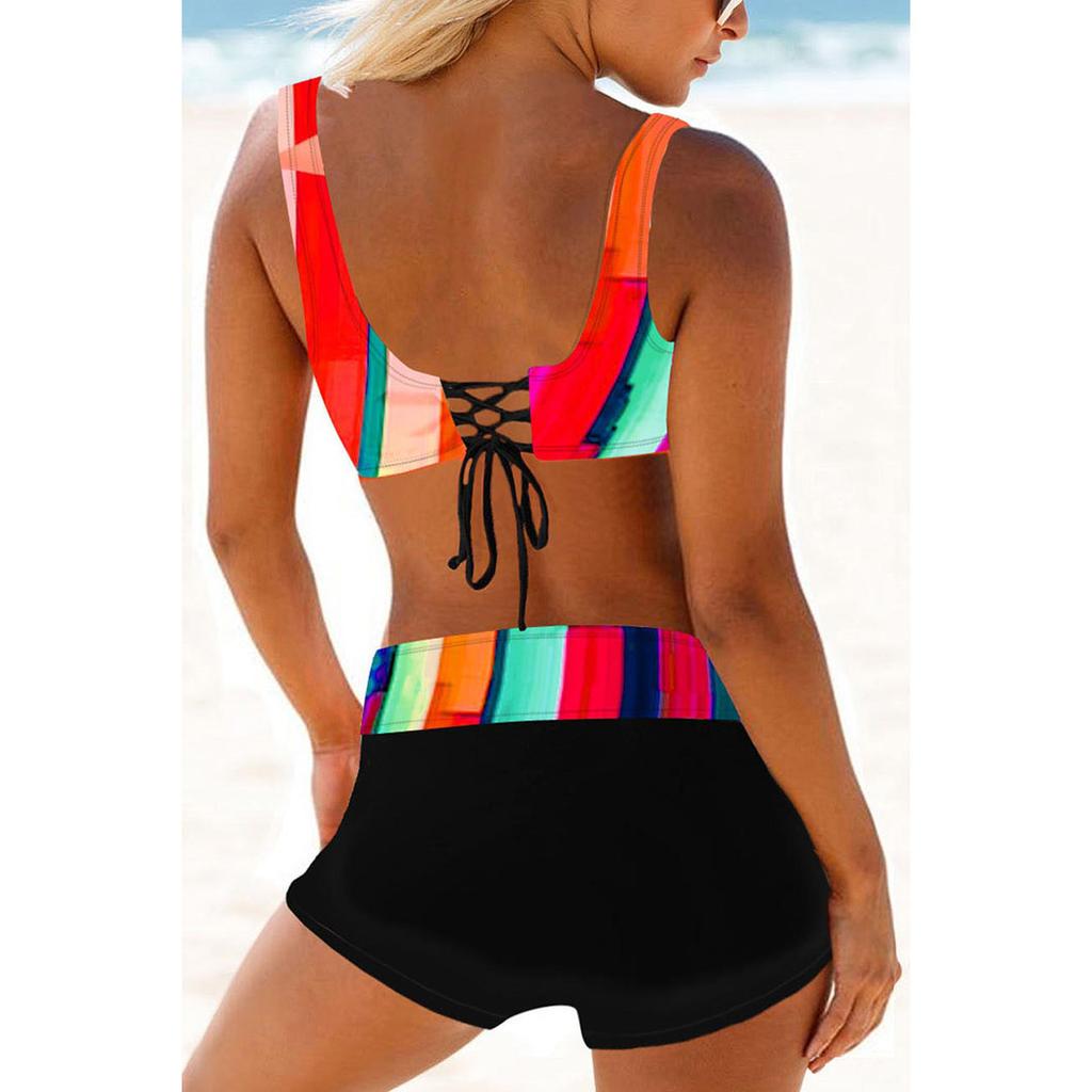 2024 Новый женский комплект из двух частей бикини, сексуальный пляжный купальник, модный комплект бикини с принтом, женский летний модный купальник-бикини для плавания