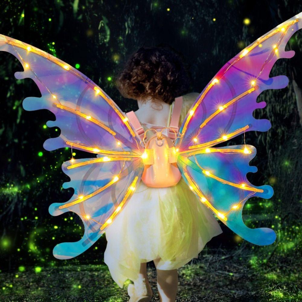 Dazzling Electric Butterfly Wings Luminous Colorful Lights Glowing Shiny Props Glowing Effect Electric Powered