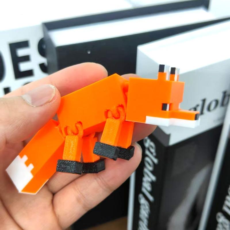 3D-печатная фигурка в форме синей лисы Коллекция фигурок питомцев Игрушки Фигурки персонажей Украшение Украшения Декор Подарок для детей