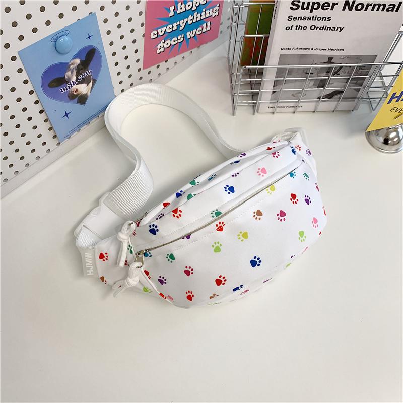 Легкая нагрудная сумка с принтом в горошек, студенческая поясная сумка, женская сумка через плечо