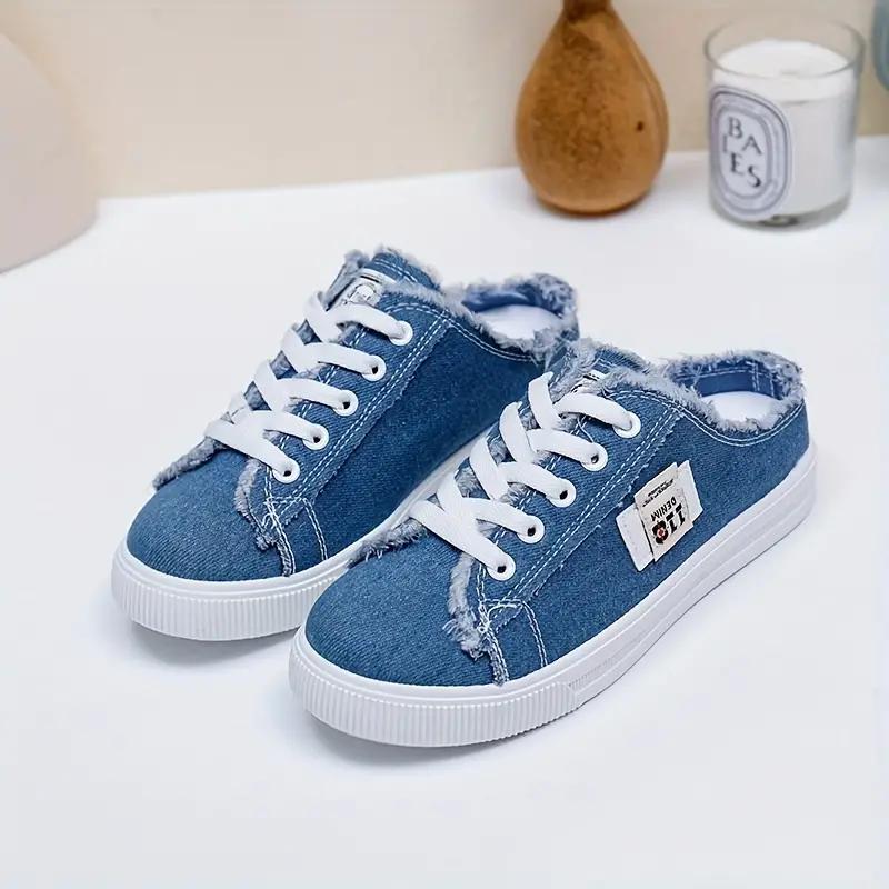 New Summer Women's Platform Canvas Slip-On Shoes - Breathable Lace Up All-Match Footwear