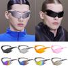 Y2K Sports Punk Sunglasses for Women Men, 2025 New Trendy Retro Wrap Around 2000's Sun Glasses Lady One-piece Steampunk