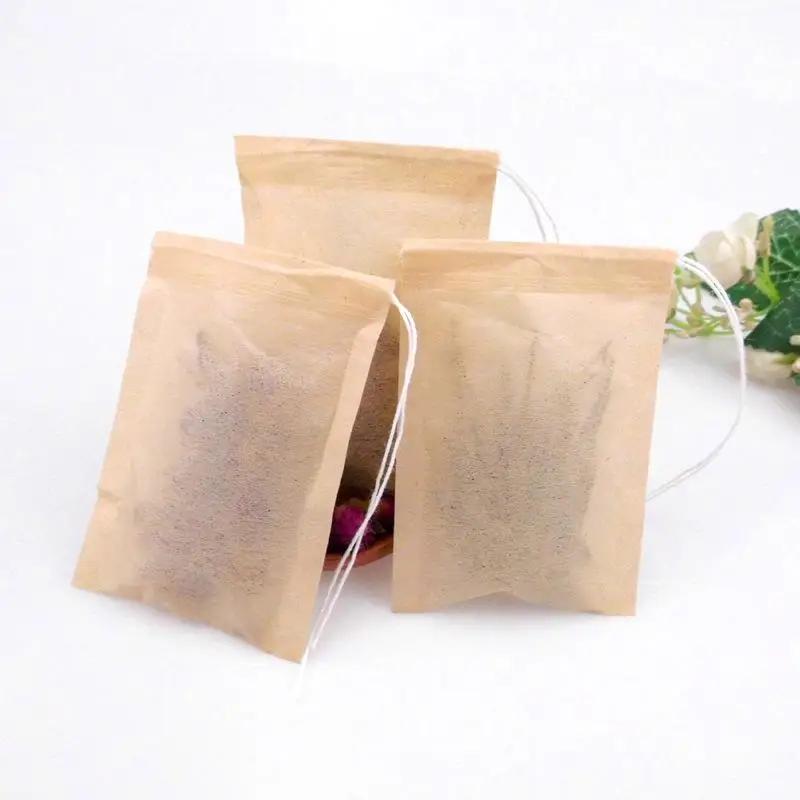 100 / Batch Tea Bags Disposable Non-woven Spice Tea Filter Bag with Rope Filter Paper Loose Tea Herbs De Especiarias Chá Solto