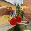 1Pc Cute Plush Cherry Keychains Funny Expression Car Keys Keychains Korean Style