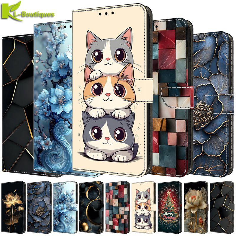 Wallet Holder Flip Case for Motorola Moto G86 G56 G85 G55 G35 G15 G05 G84 G54 G34 G24 G14 G73 G53 G23 G13 Painted Leather Cover