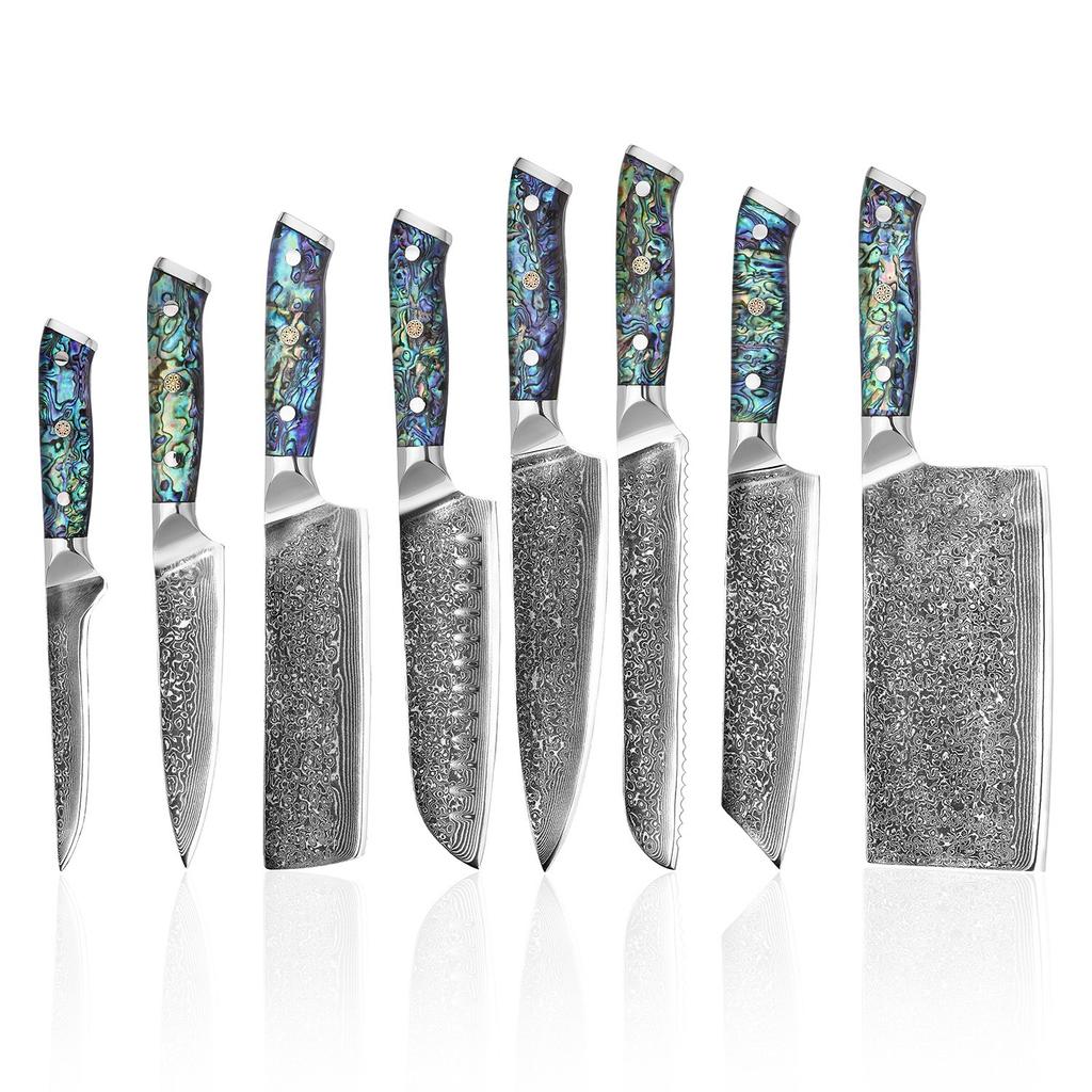 67-Layer Damascus Steel Kitchen Knife, 60-62 HRC High Hardness Sharp Slicing Knife, Vacuum Heat Treated Chef Knife for Fruit Vegetable Meat Prep