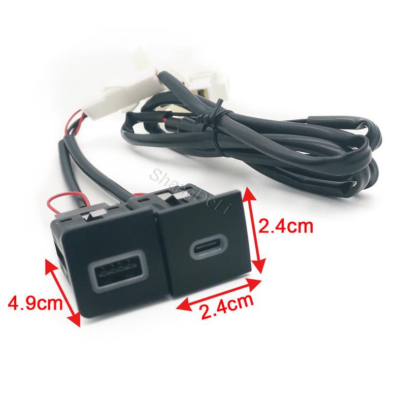 Автомобильное двойное зарядное устройство 12В/24В USB QC3.0 PD Type C Адаптер питания Подходит для Golf 6 Для Jetta 5 MK5 Для Scirocco 2006 - 2012