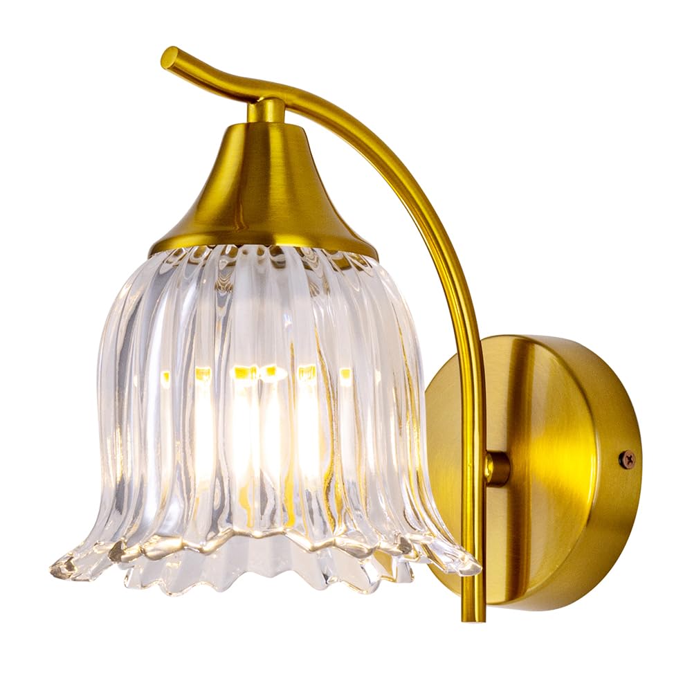 Stylish LED Wall Light with a Nordic Design, This Simple, Glass-backed Wall Lamp Provides Indirect Lighting for Bathrooms, Bedrooms, Dining Rooms,