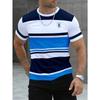 Men's Striped Pattern Short Sleeved 3D T-shirt Short Sleeved T-shirt Quick Drying Breathable Comfortable Casual Street