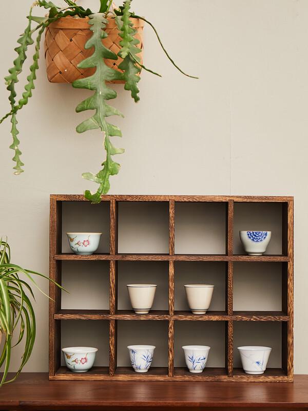 Modern Retro Pottery Tea Cup & Teapot Storage Rack