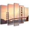 Five Piece Picture Canvas Print Golden Gate Bridge San Francisco